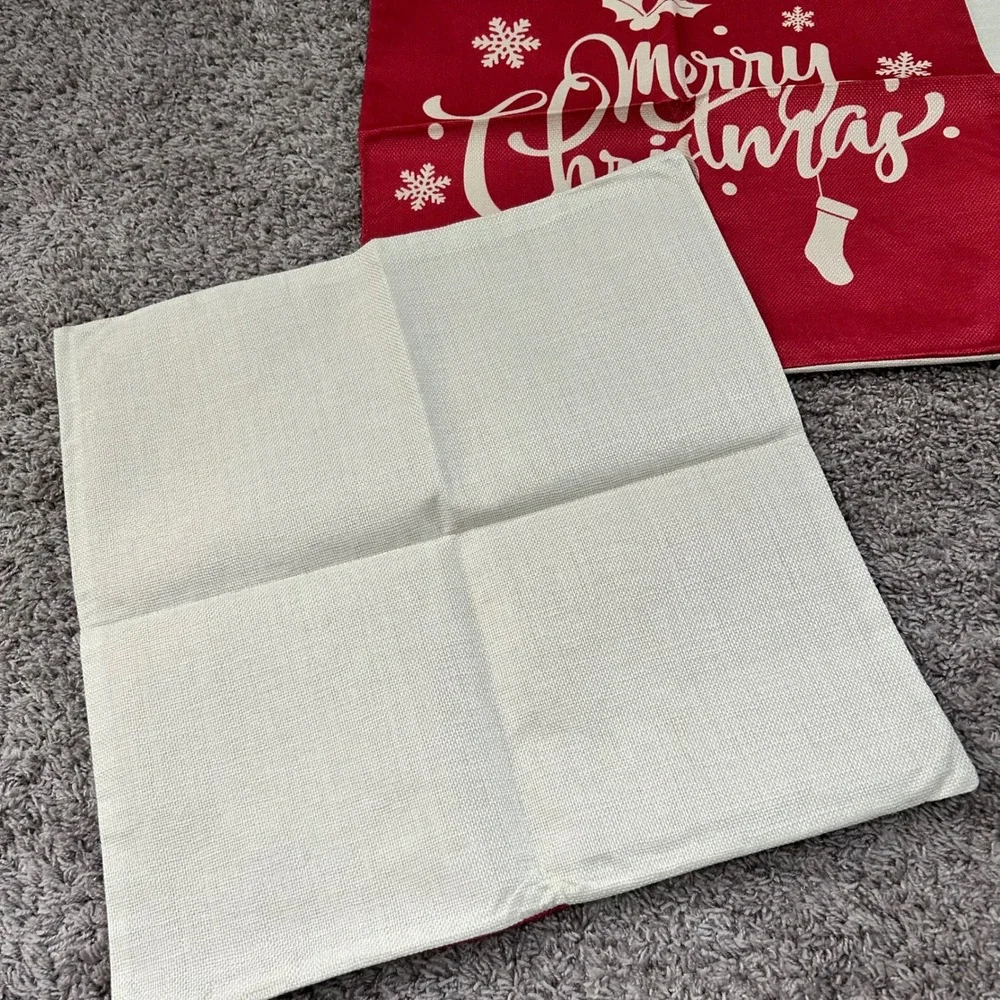 Christmas Throw Pillow Covers Set of 4 Red‎ Cream Holiday Decor